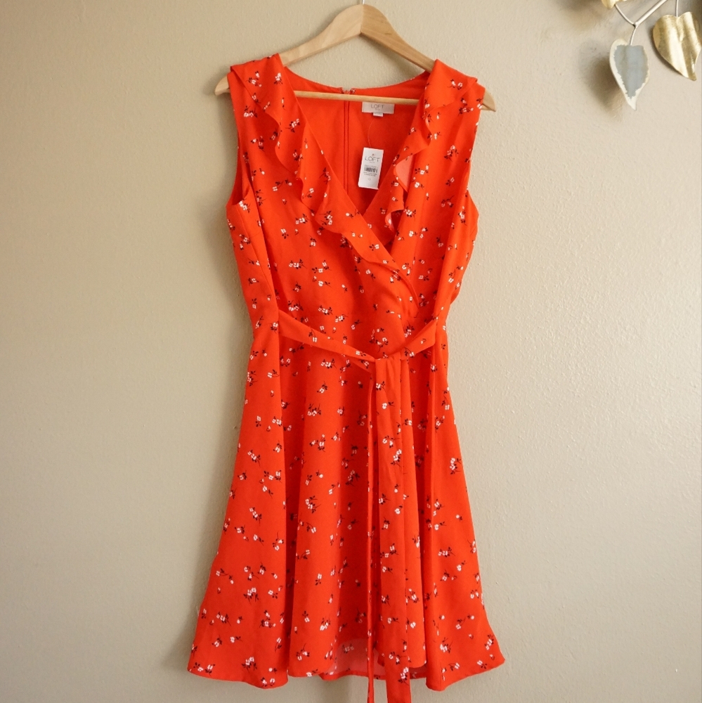 Loft Faux Wrap Floral Dress Size 10